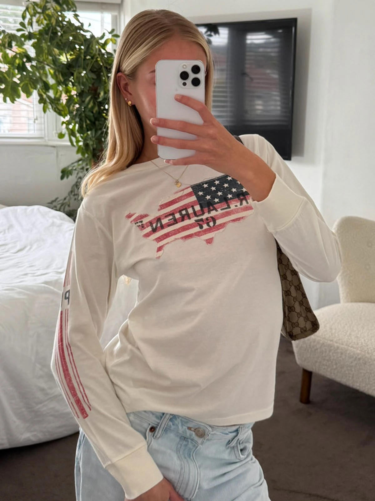 Polo Ralph Lauren USA Flag Long Sleeve Top