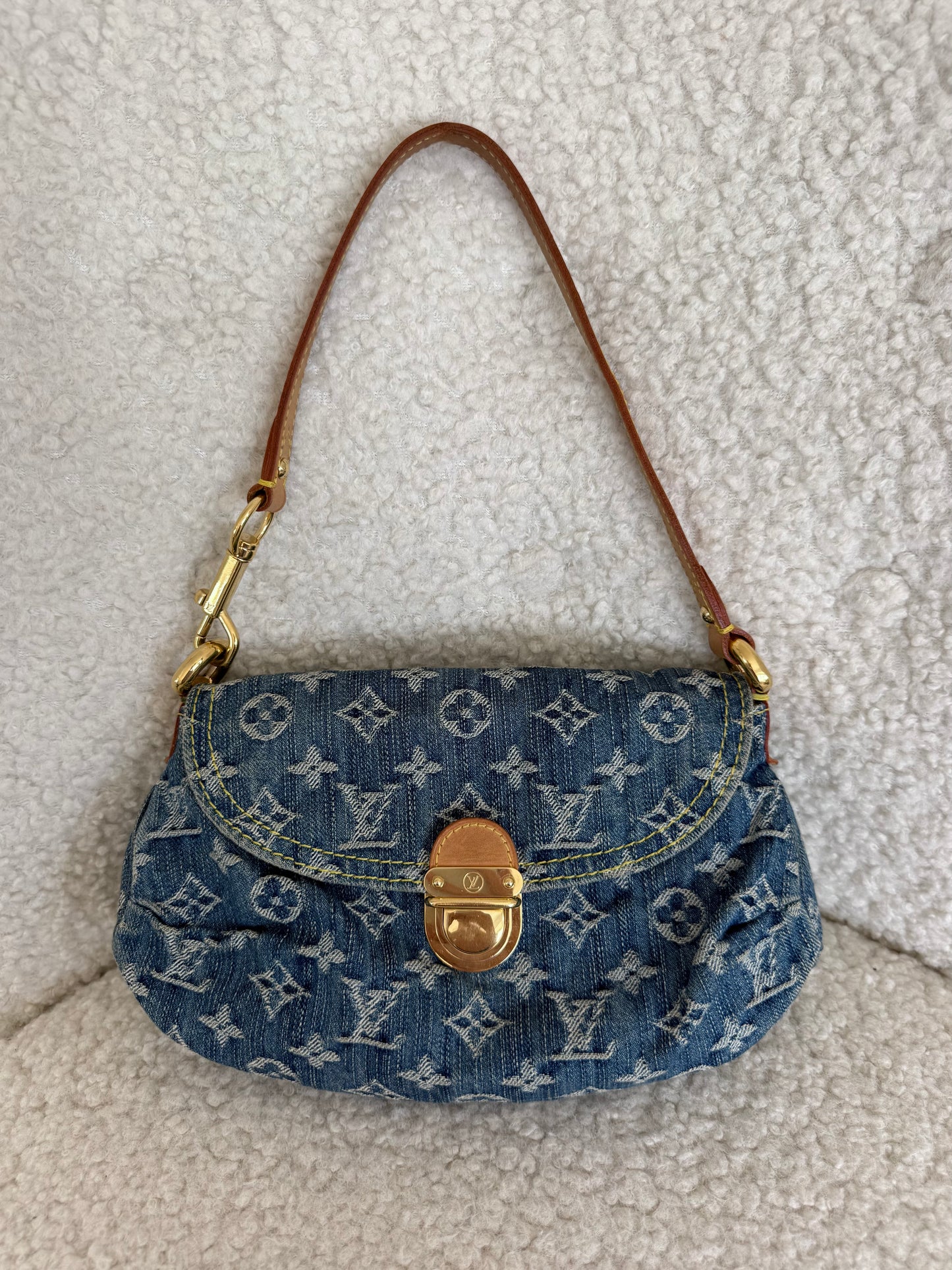 Louis Vuitton Monogram Denim Mini Pleaty Bag