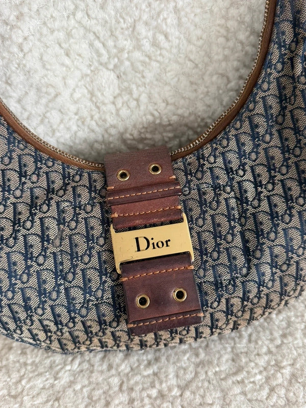 christian dior trotter shoulder bag navy