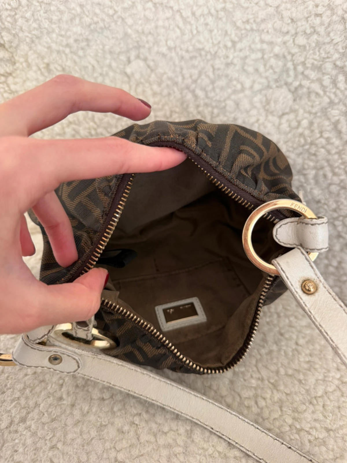 Fendi Zucca Canvas Mini Shoulder Bag