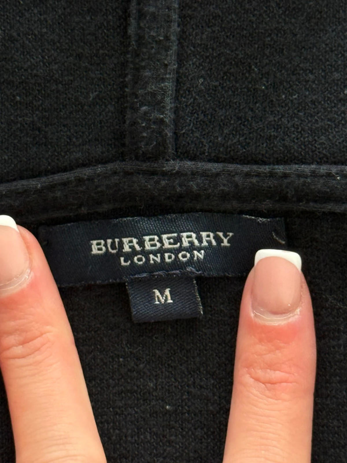 Burberry London Black Velour Zip Hoodie