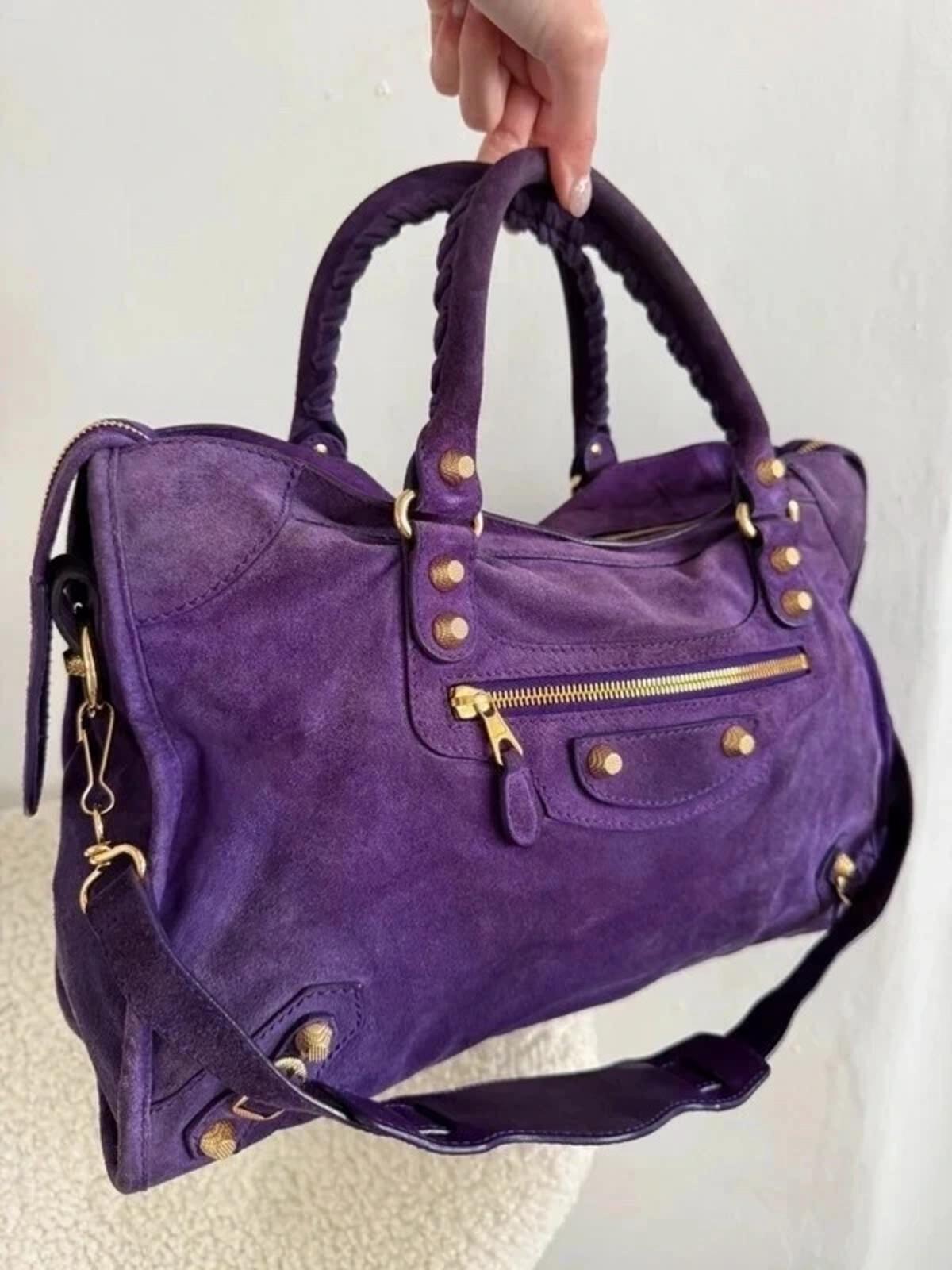 Balenciaga Giant 12 Motorcycle City bag in Ultra Violet suede