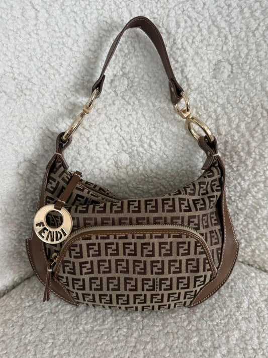 fendi zucca mini shoulder bag brown
