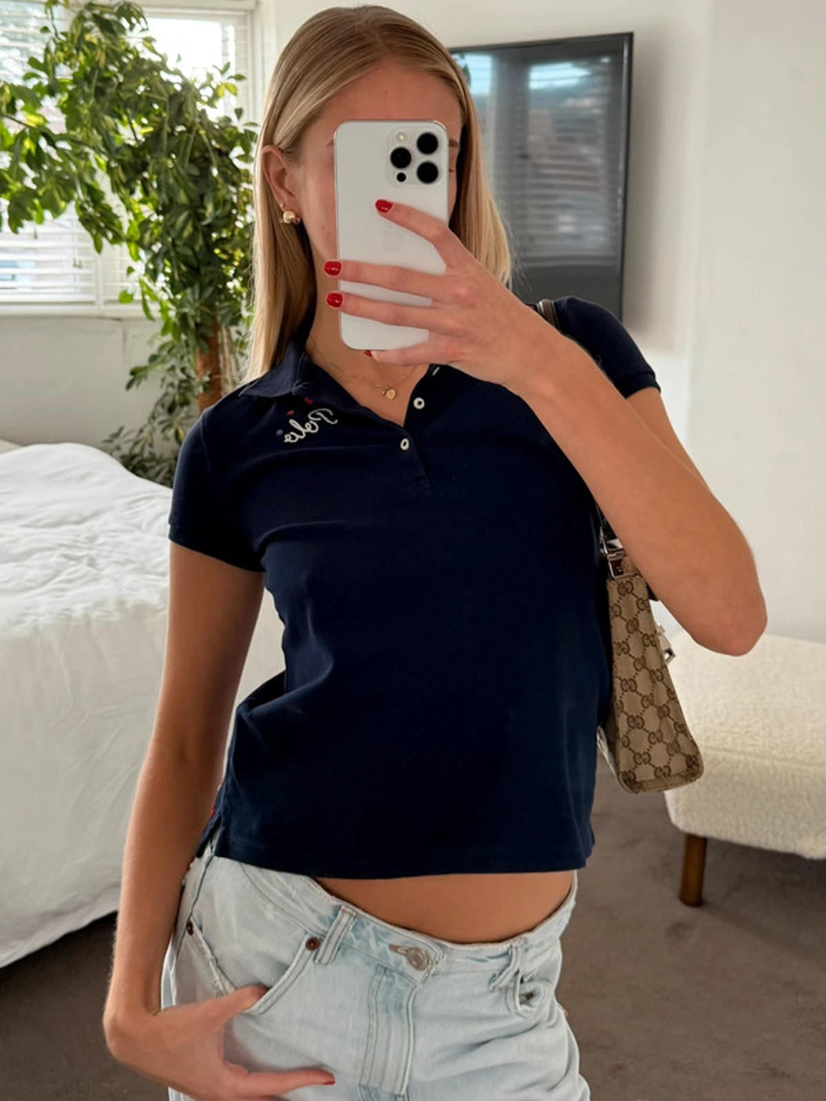 Ralph Lauren navy polo top