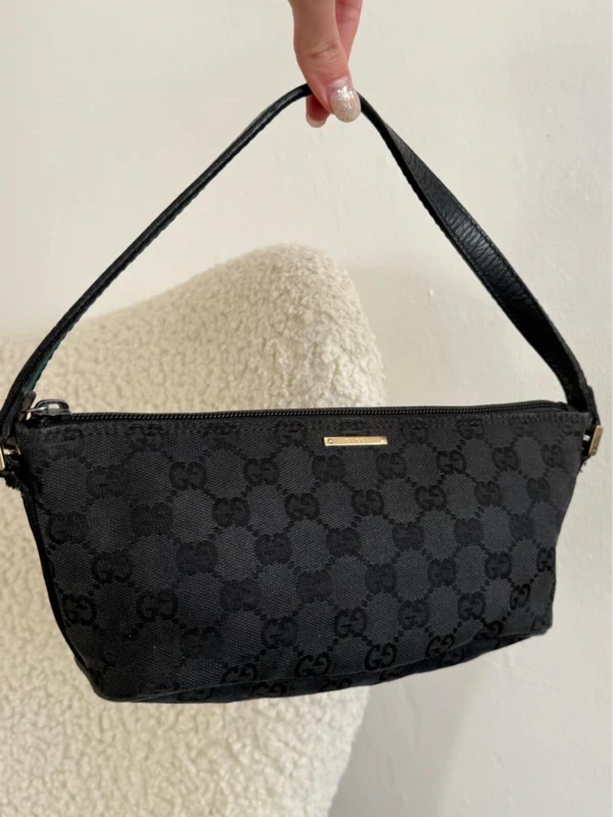 Gucci Black GG Canvas Pochette