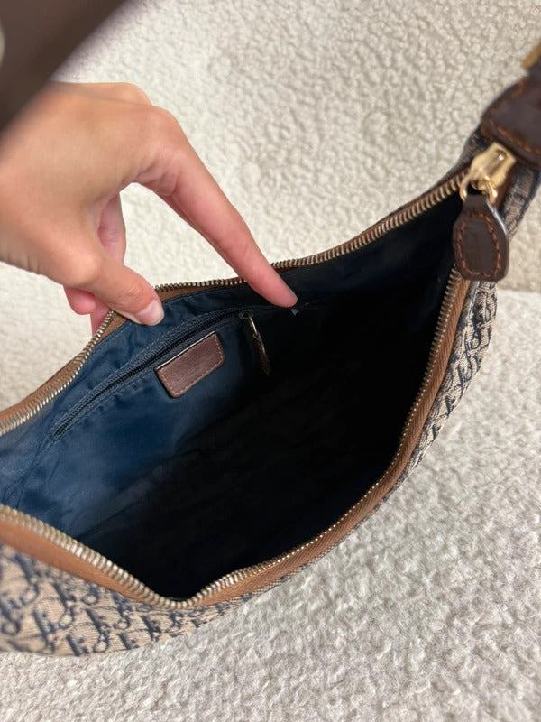 christian dior trotter shoulder bag navy