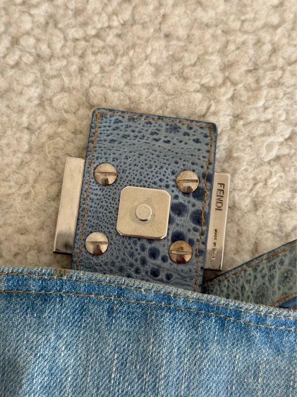 Fendi Denim Baguette Shoulder Bag