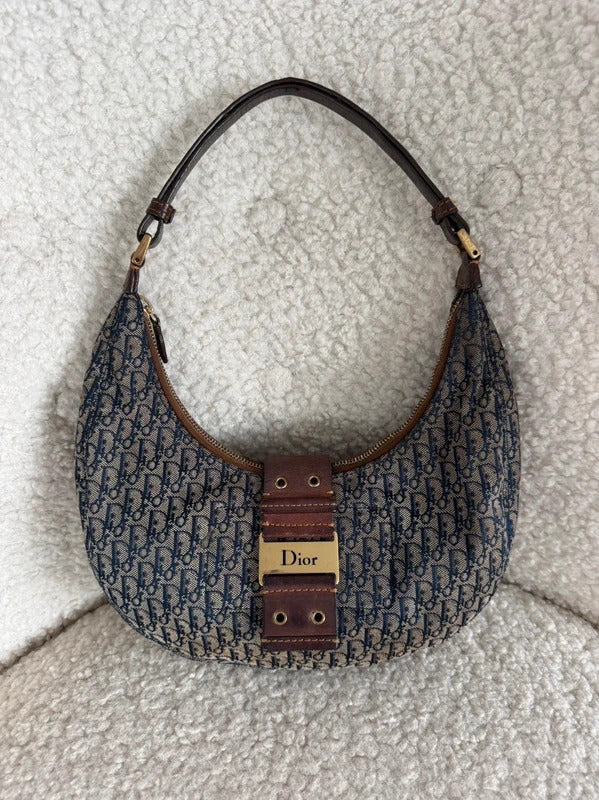 christian dior trotter shoulder bag navy
