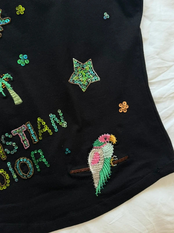 christian dior embellished tank top