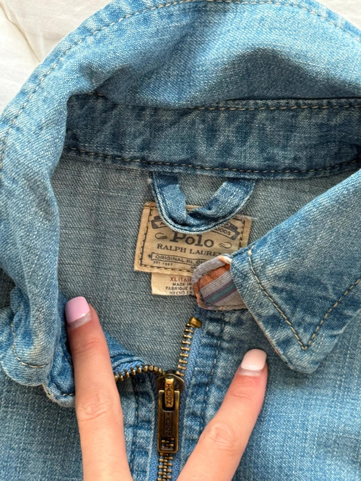 Polo Ralph Lauren cropped denim Harrington bomber jacket