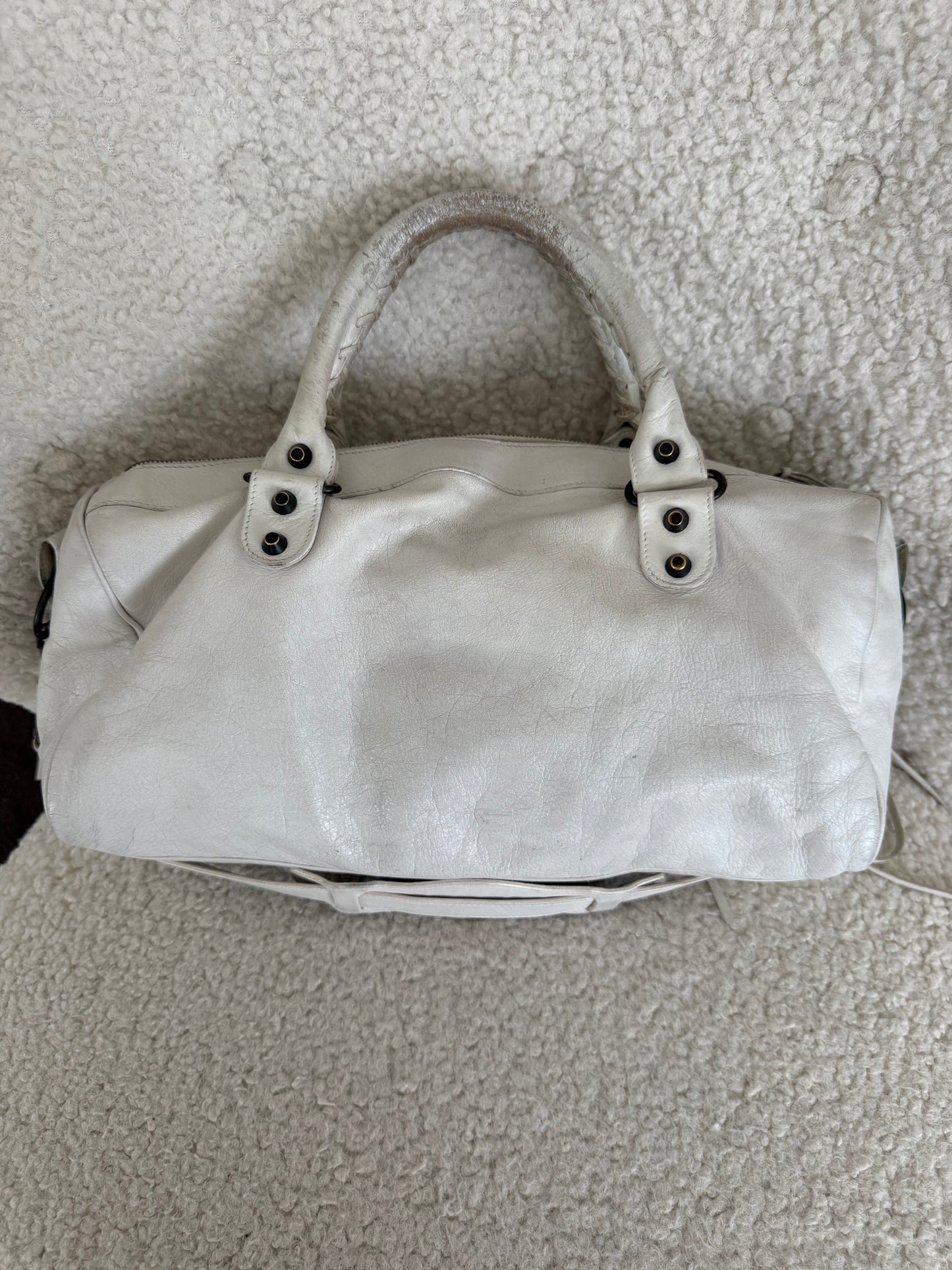 Balenciaga City Bag White Leather Classic Hardware