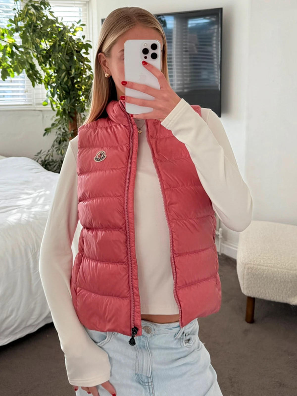 Moncler Ghany Gilet – Dusty Pink