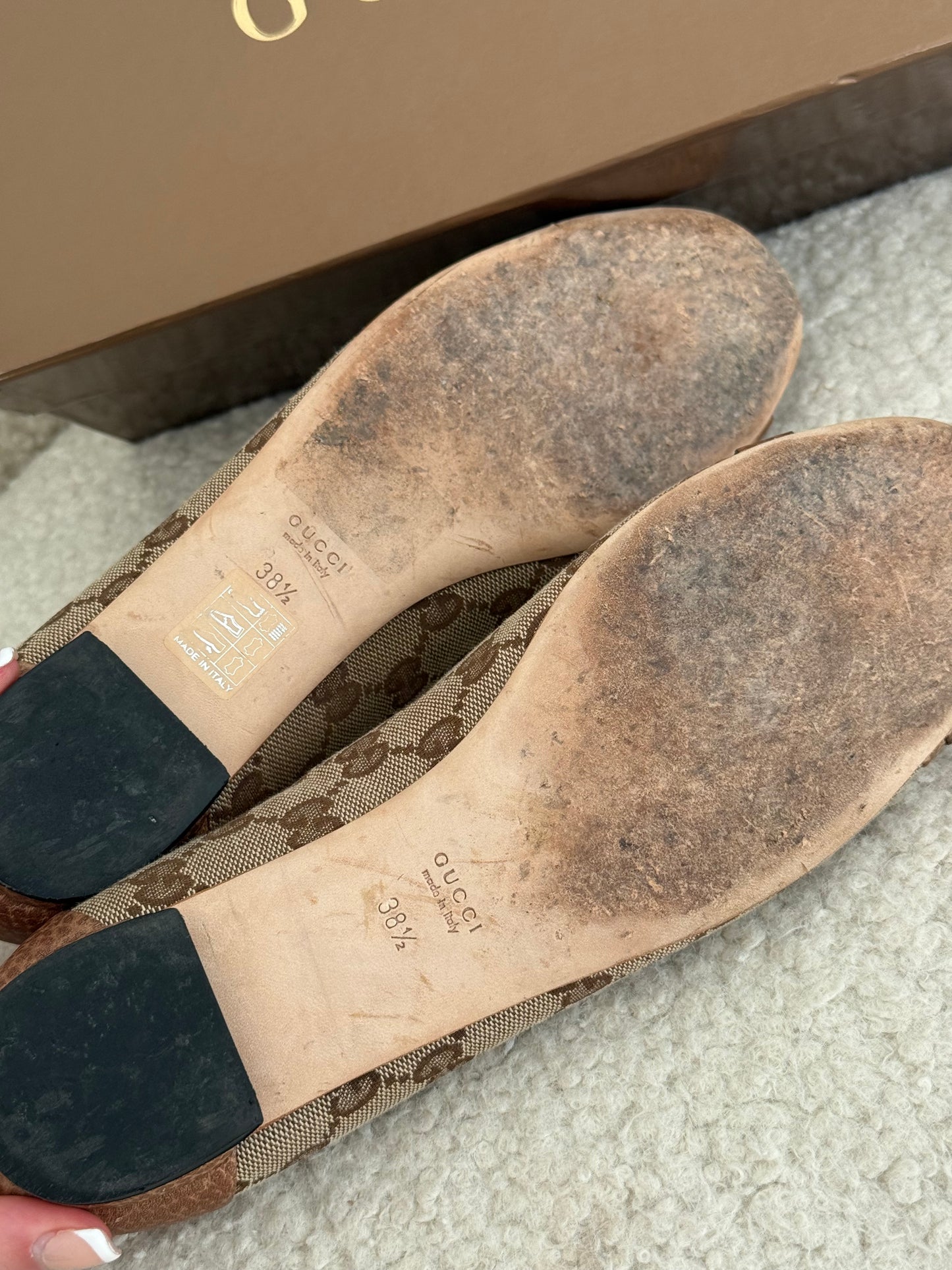 Gucci GG Horsebit Ballet Flats 38.5