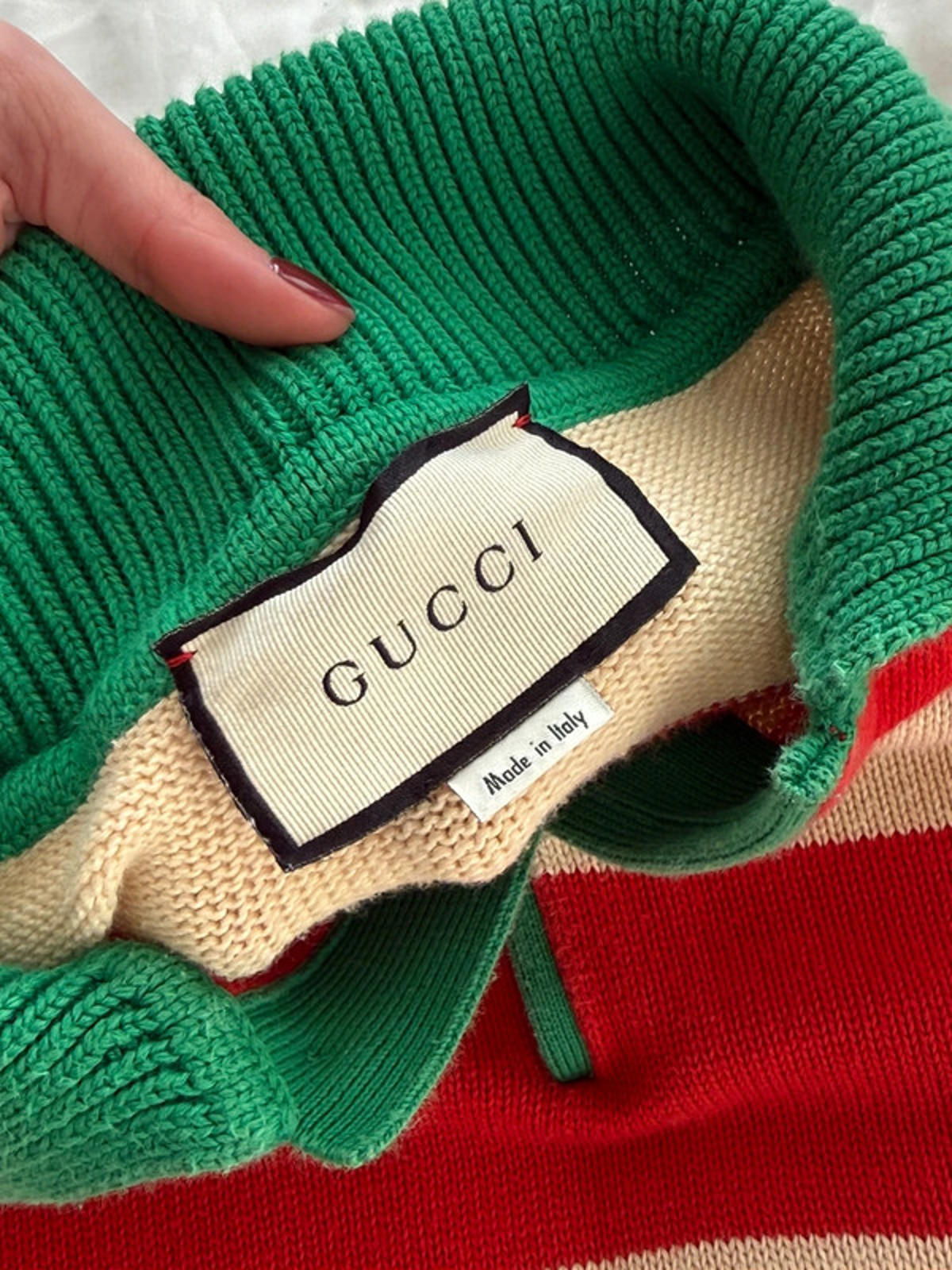 Gucci striped knit polo jumper