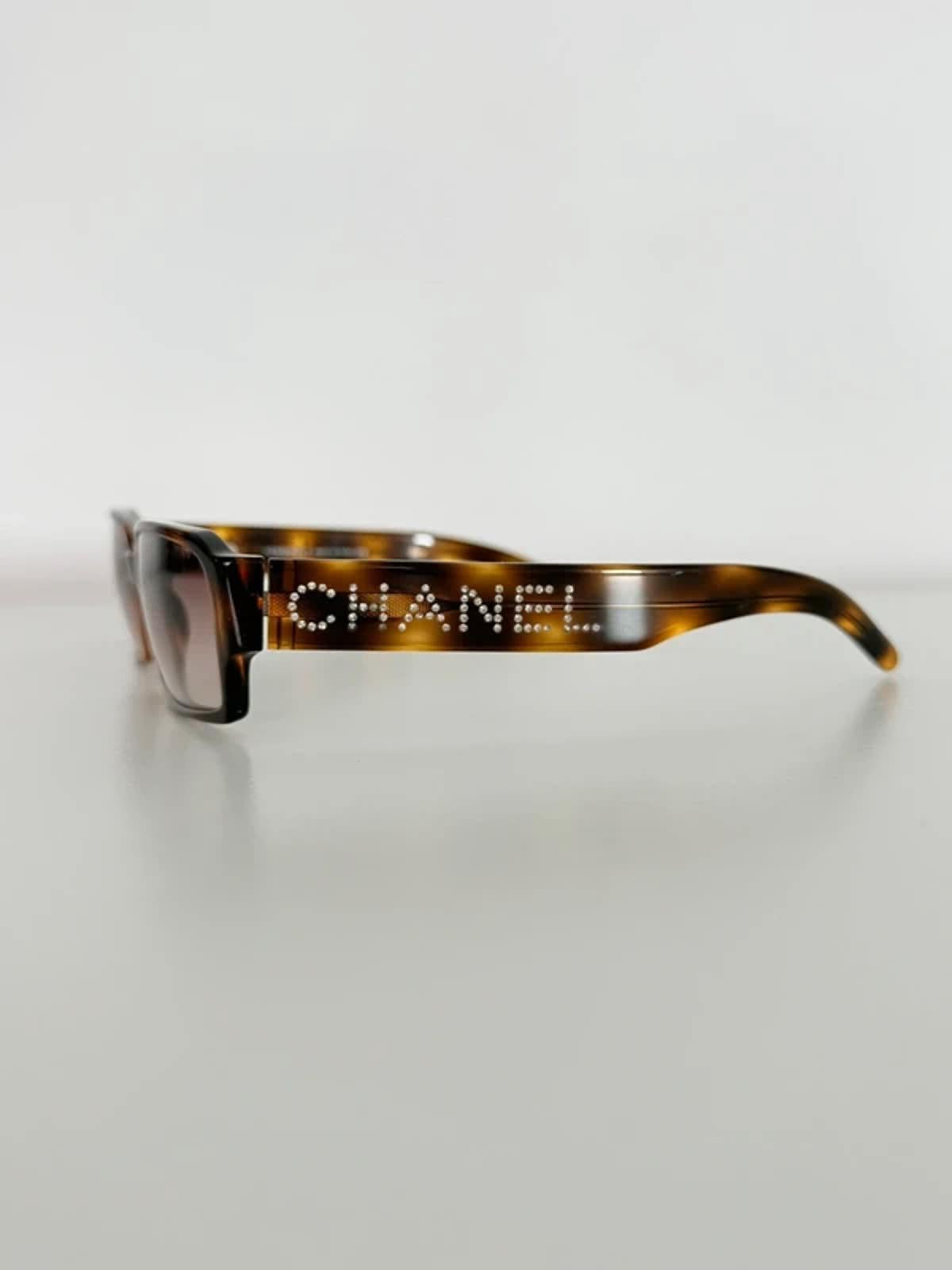 Chanel crystal rectangular sunglasses