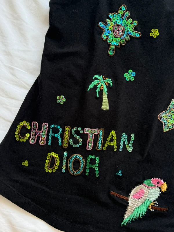 christian dior embellished tank top