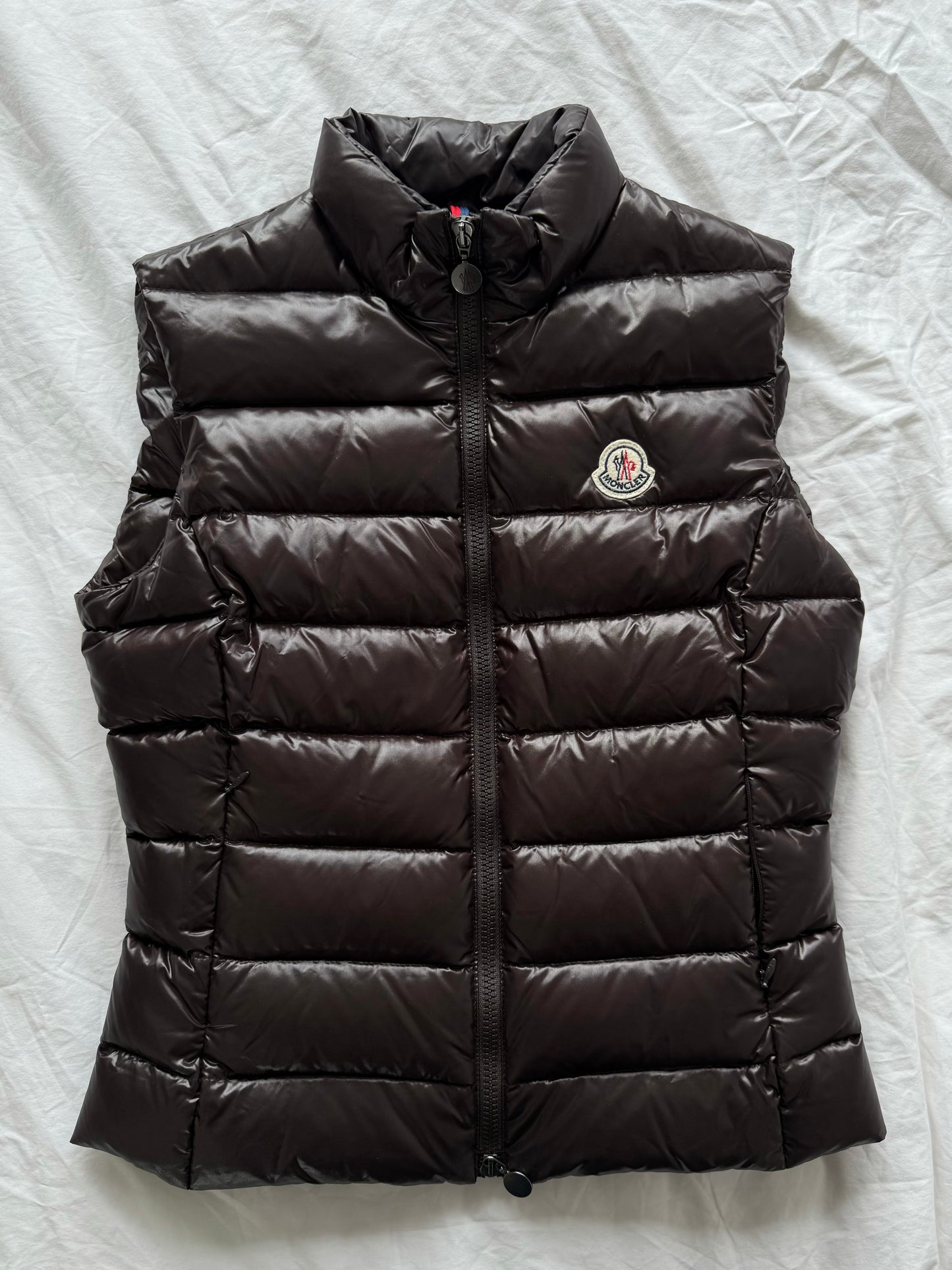 Moncler ghany gilet in dark brown