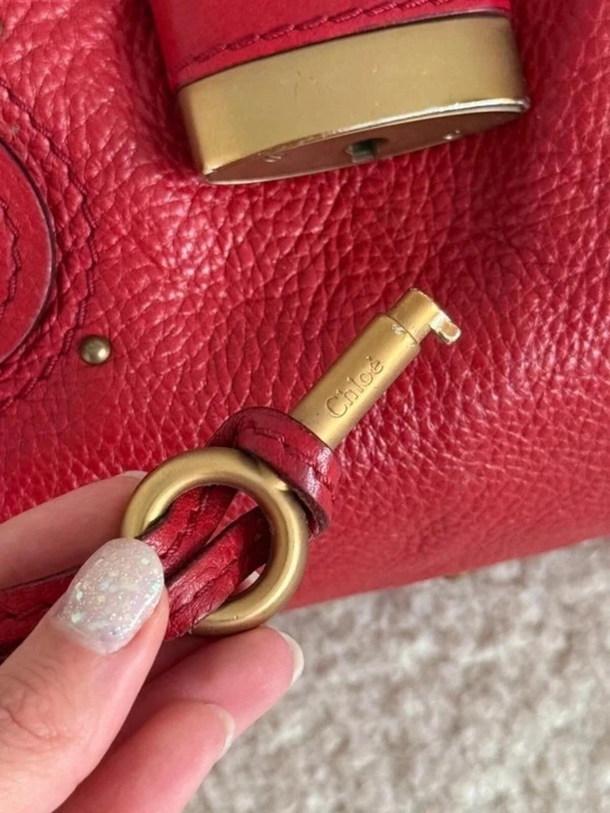 Chloé Paddington leather handbag in red