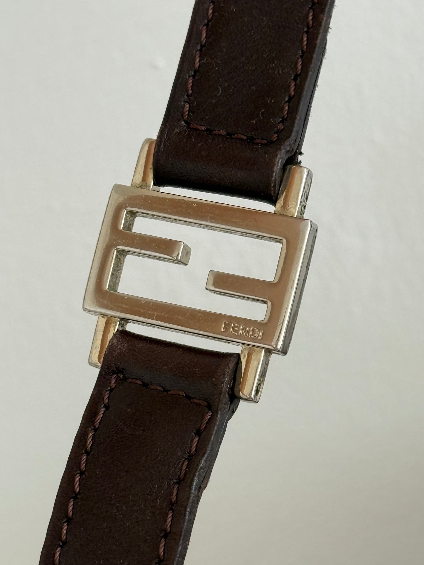 Fendi Zucchino Canvas Pochette – Brown FF