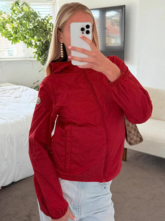 Moncler Red Lightweight Hooded Jacket