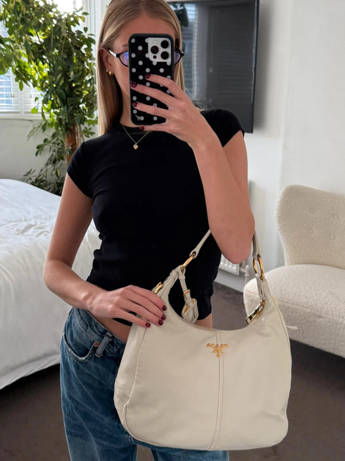 Prada Vitello Daino Hobo Bag