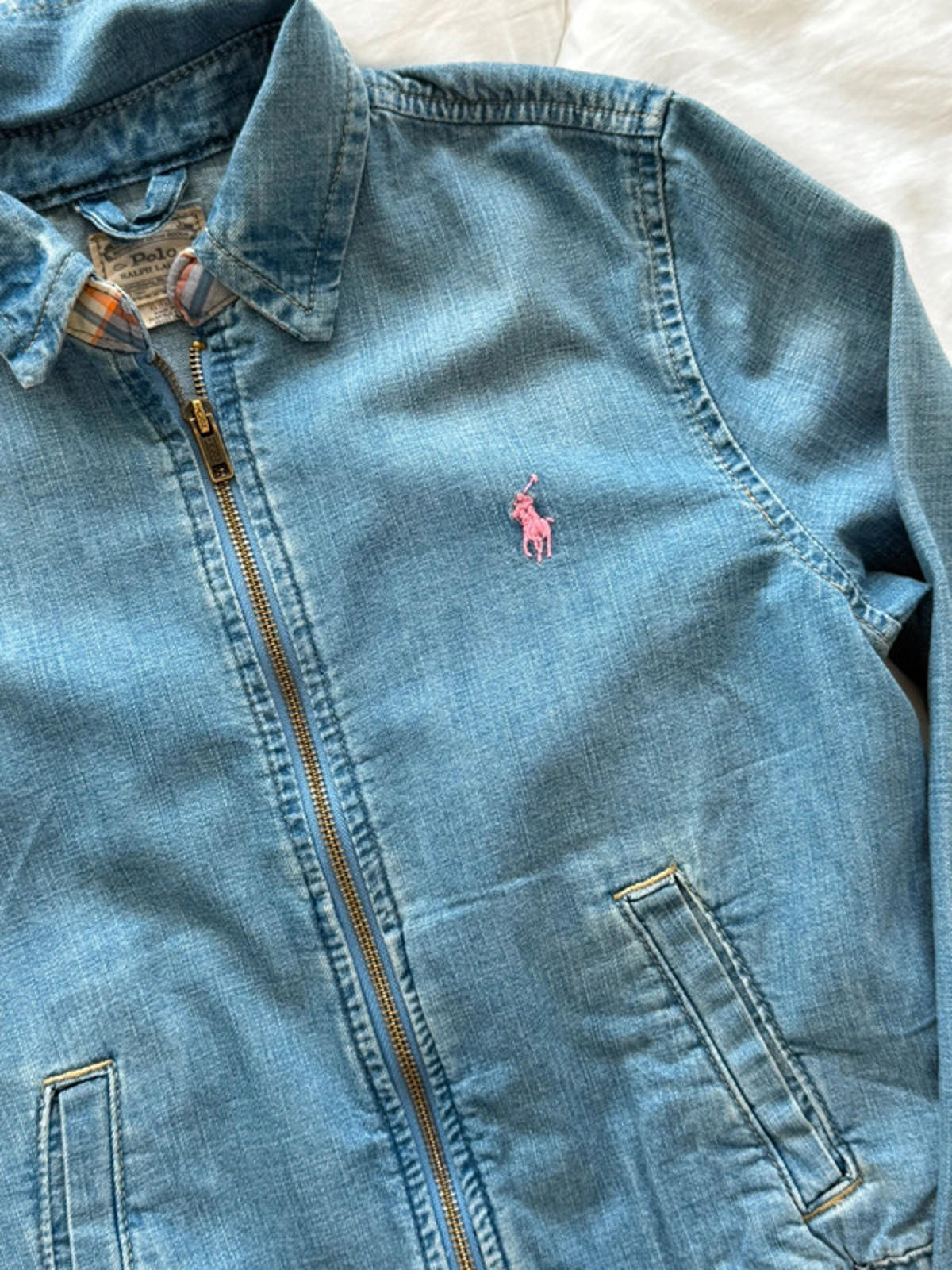 Polo Ralph Lauren cropped denim Harrington bomber jacket