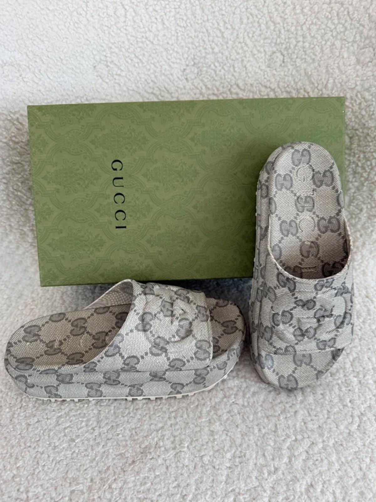 Gucci GG monogram platform slides