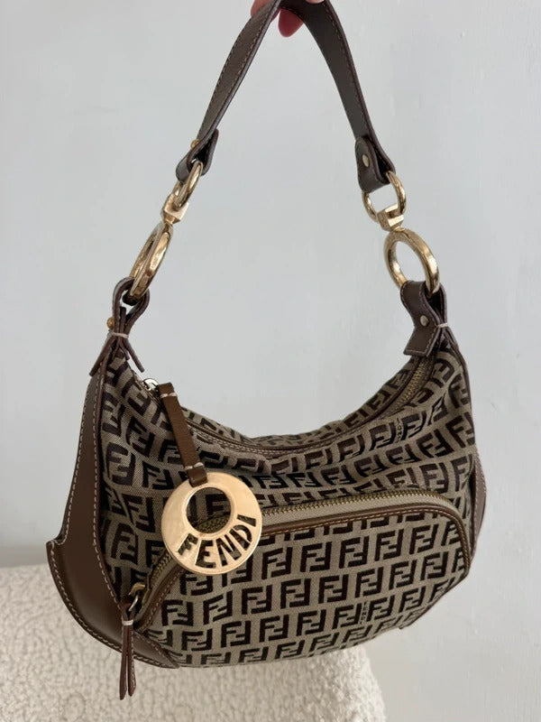 fendi zucca mini shoulder bag brown