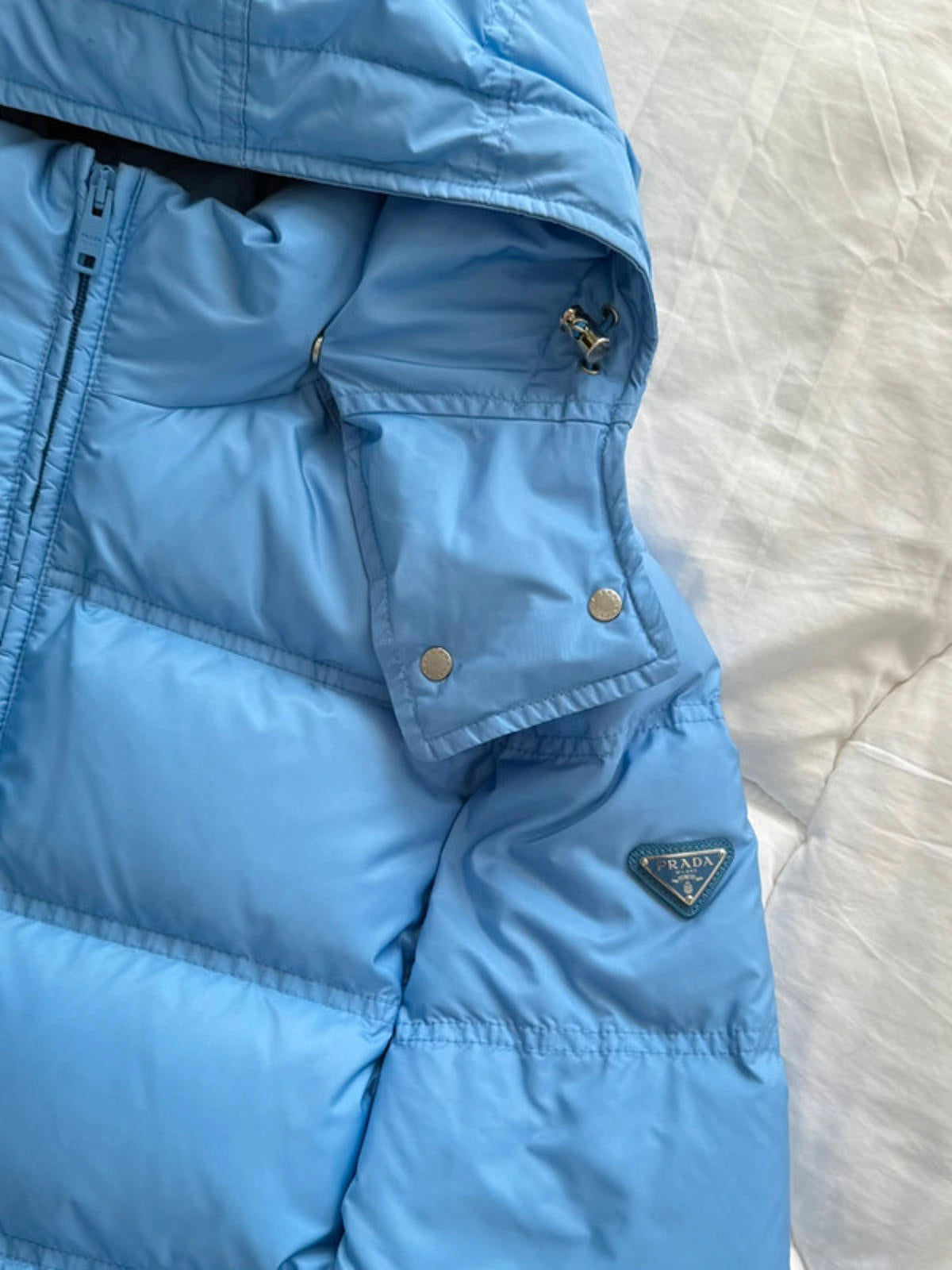 Prada Light Blue Down Puffer Jacket