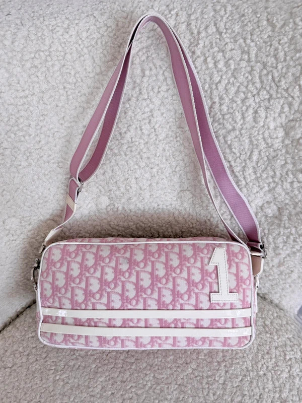 dior pink trotter no.1 shoulder bag