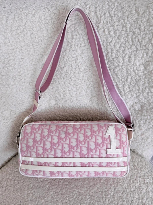 dior pink trotter no.1 shoulder bag