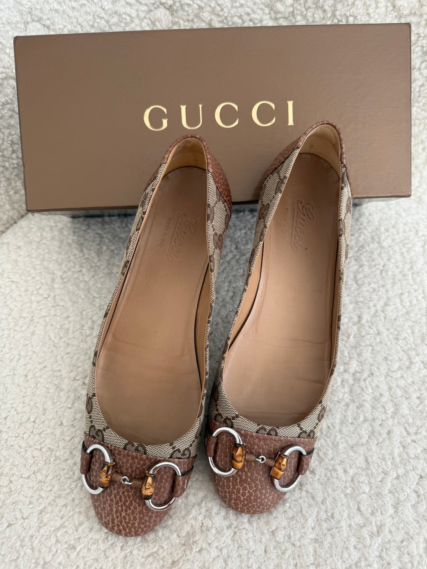 Gucci GG Horsebit Ballet Flats 38.5