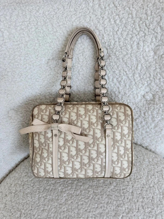 dior trotter romantic shoulder bag beige