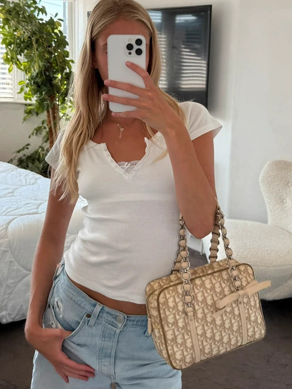 dior trotter romantic shoulder bag beige