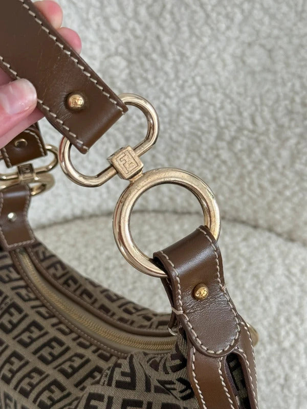 fendi zucca mini shoulder bag brown