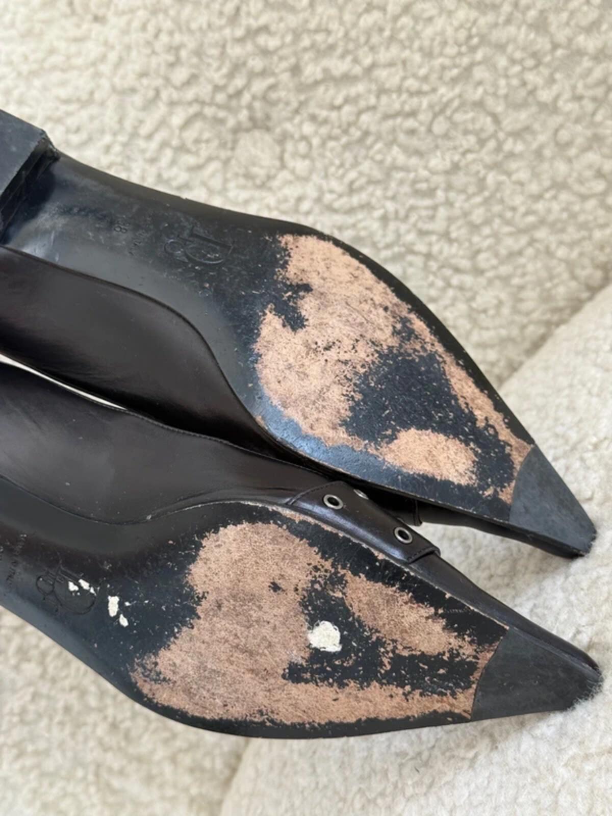 Dior pointed toe buckle flats