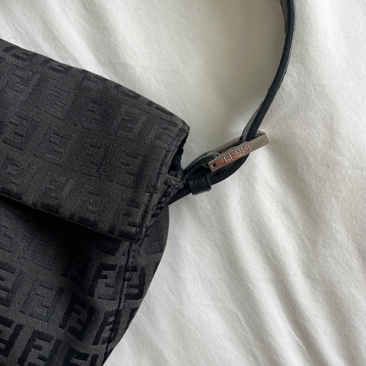 Fendi Zucchino Flap Baguette Bag