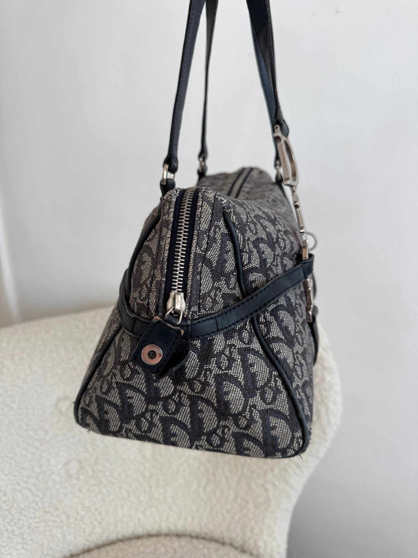 Christian Dior Trotter Oblique Logo Charm Shoulder Bag