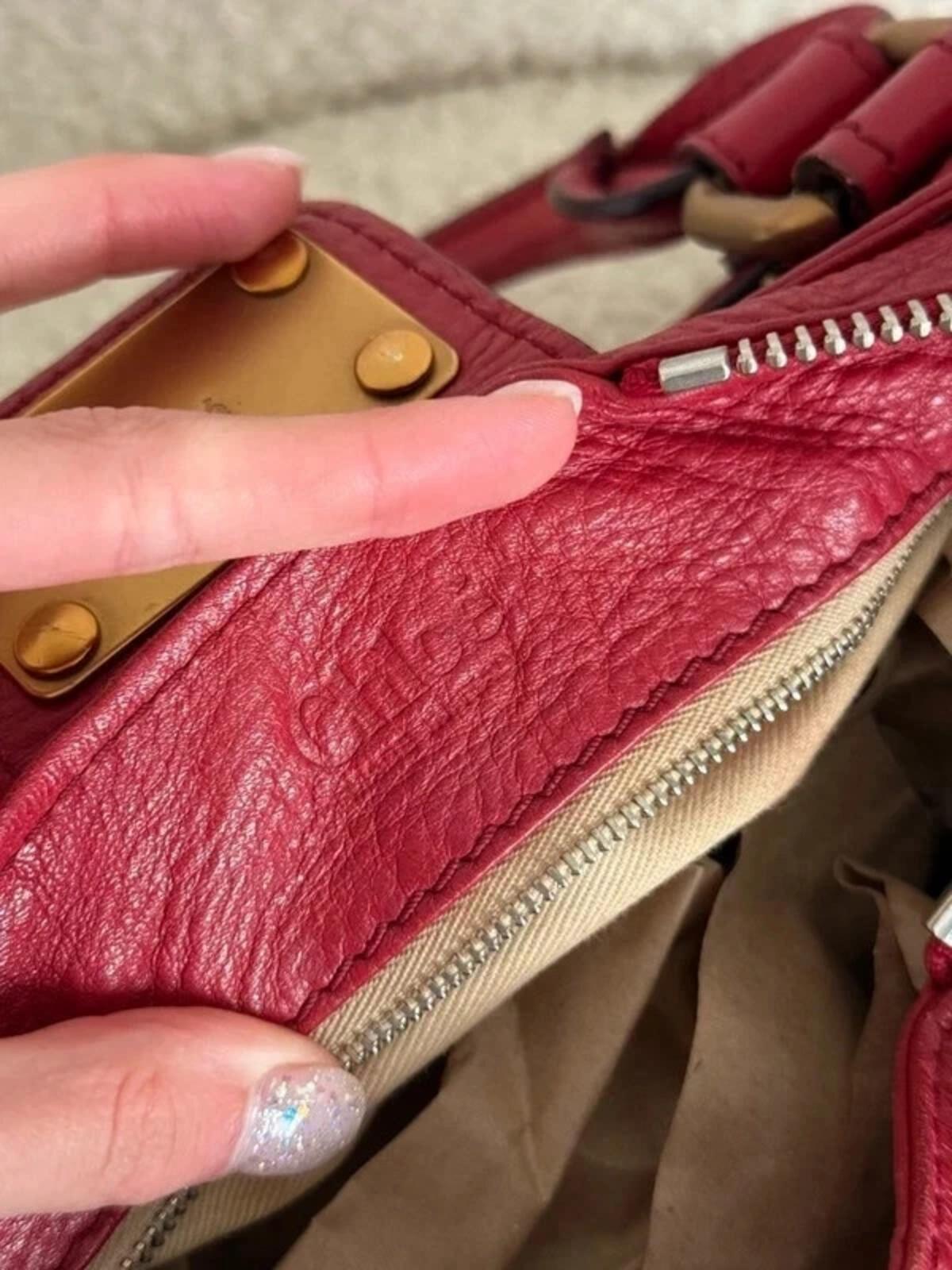Chloé Paddington leather handbag in red