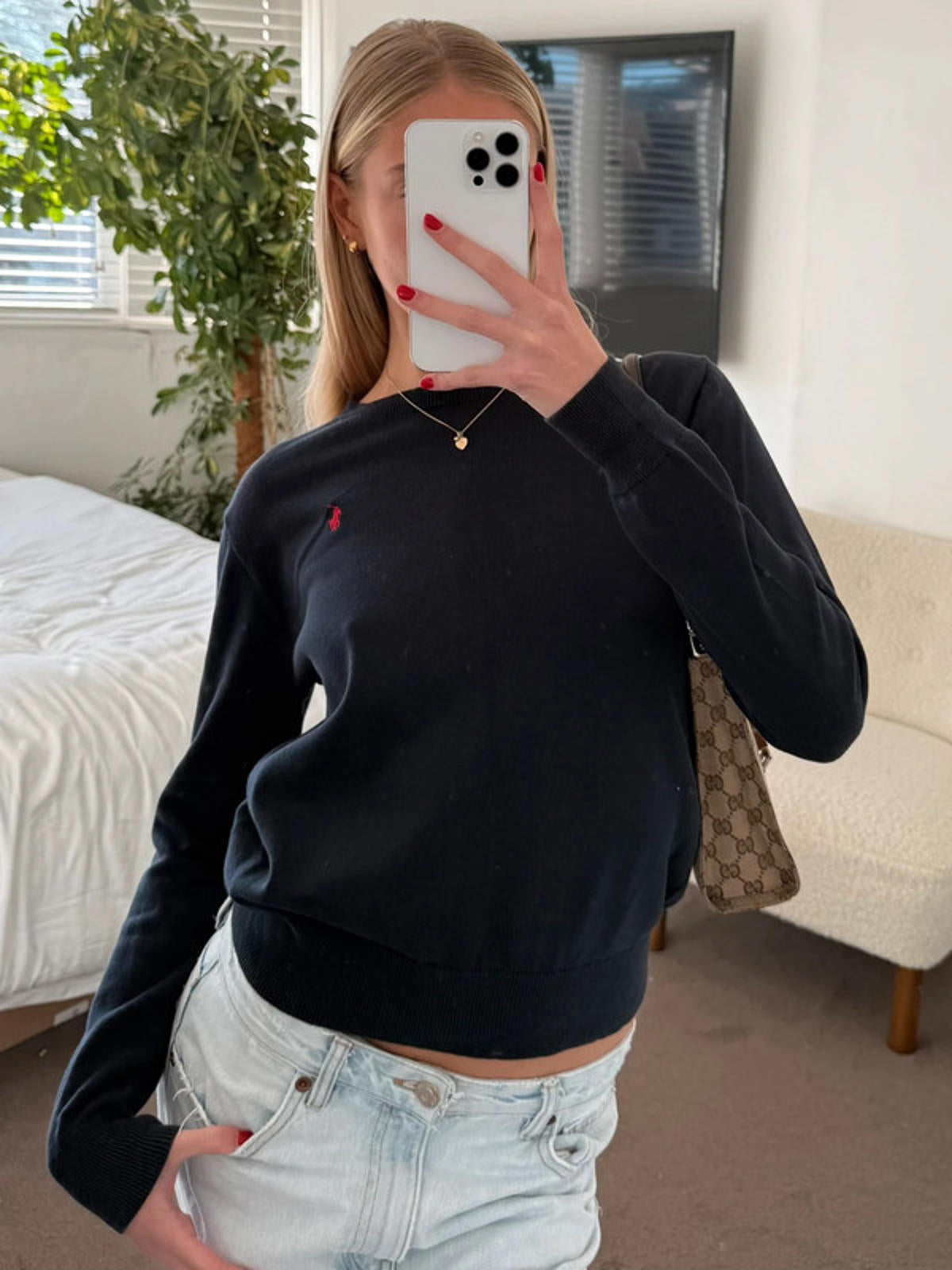 Polo Ralph Lauren navy crew neck knit