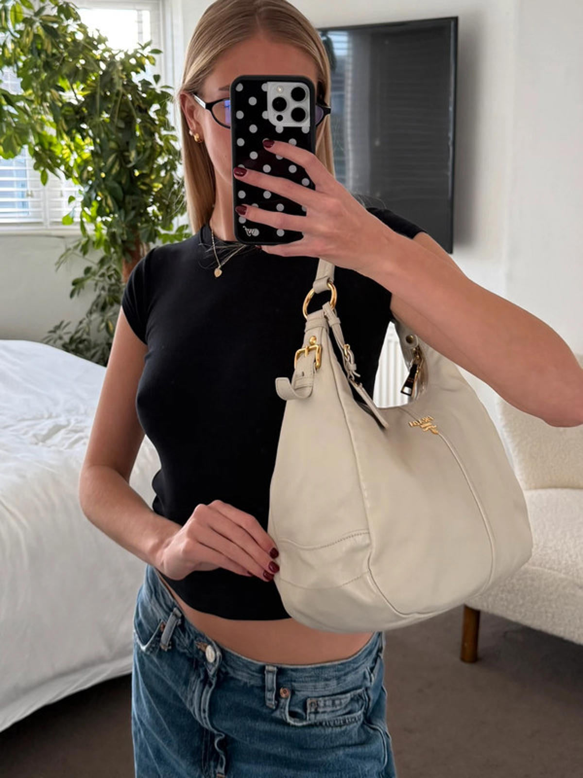 Prada Vitello Daino Hobo Bag