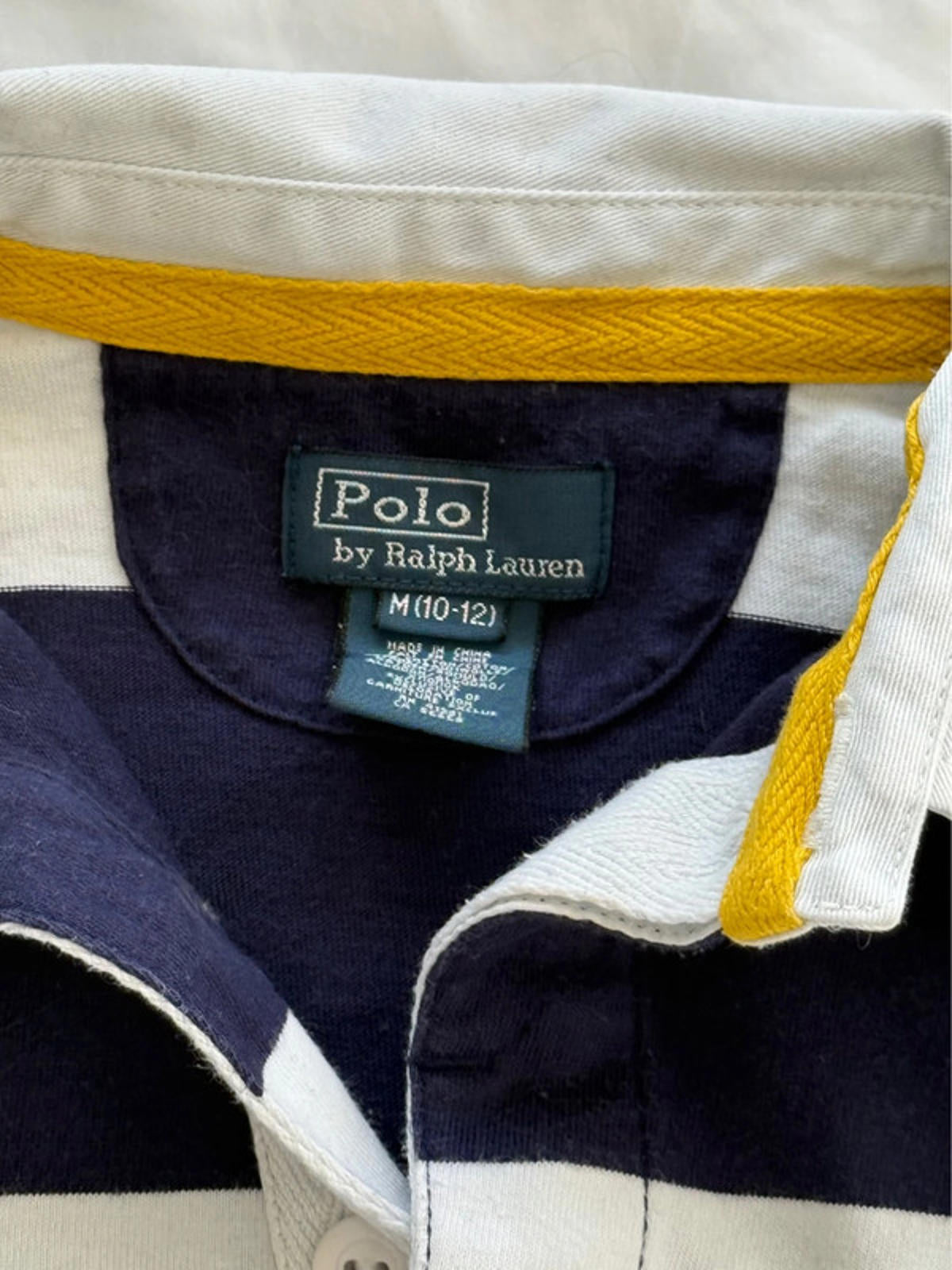 Polo Ralph Lauren navy & white rugby top