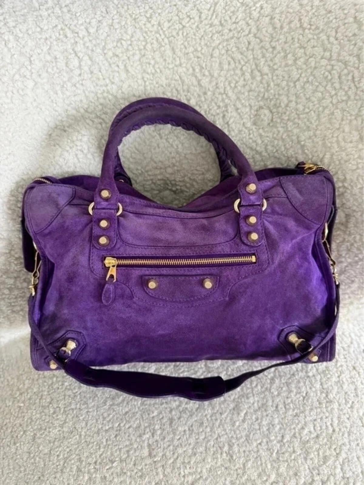 Balenciaga Giant 12 Motorcycle City bag in Ultra Violet suede