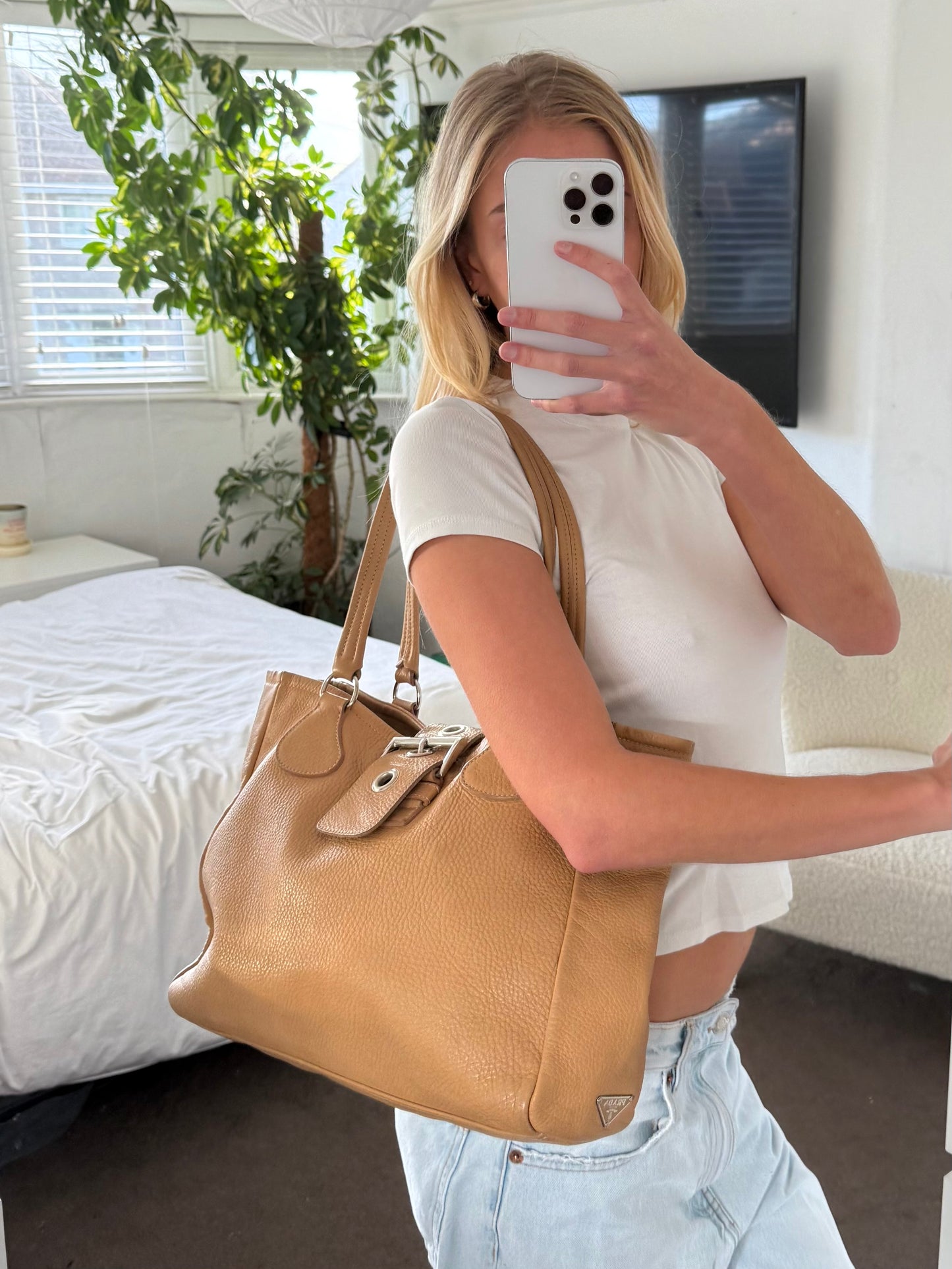 Prada leather tote