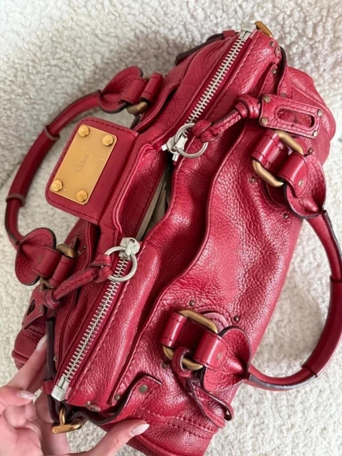 Chloé Paddington leather handbag in red