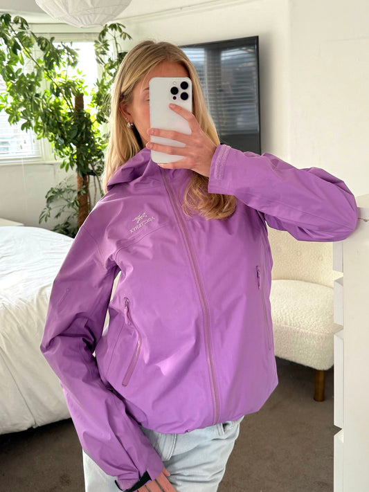 Lilac Arcteryx beta shell jacket,