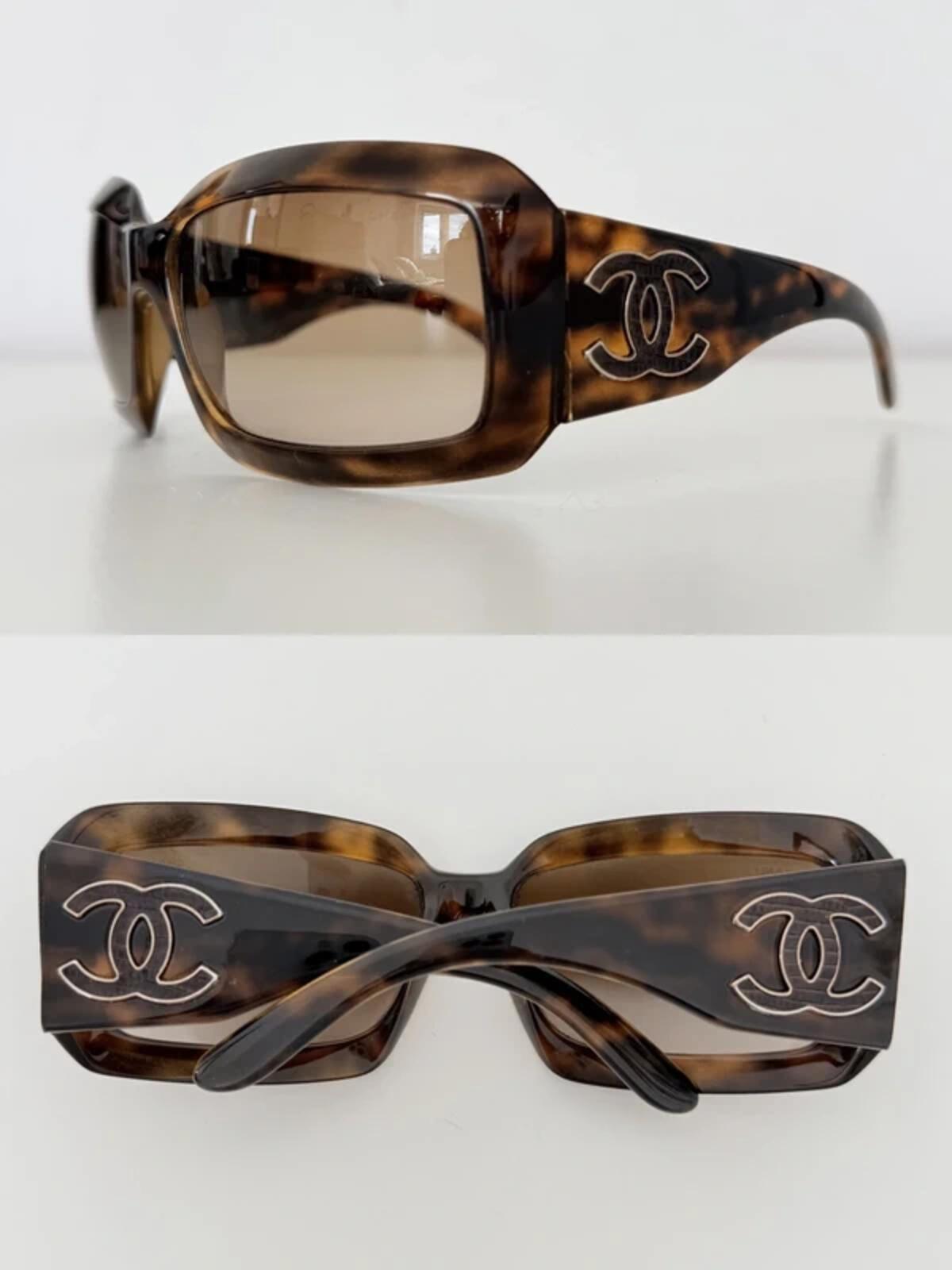 Chanel 6022-Q Oversized Tortoiseshell Sunglasses