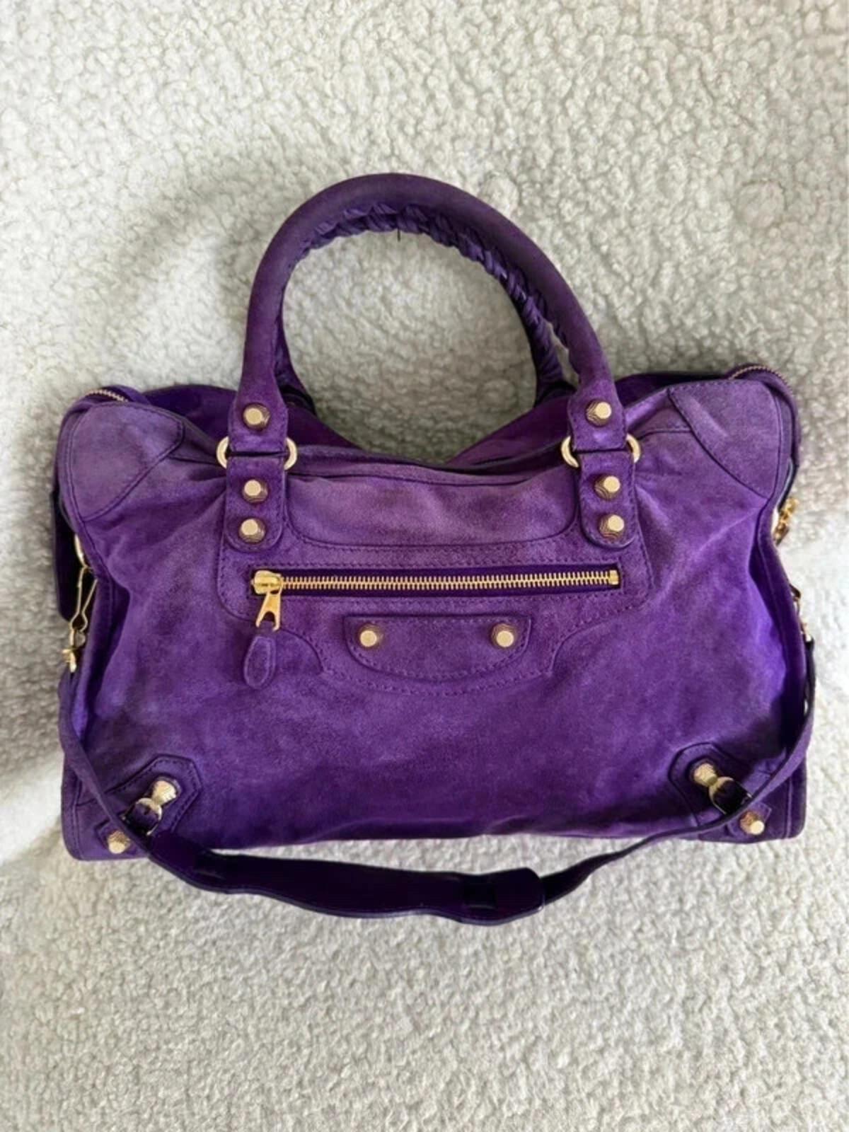 Balenciaga Giant 12 Motorcycle City bag in Ultra Violet suede