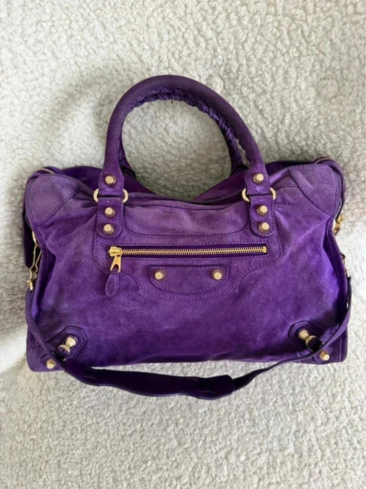 Balenciaga Giant 12 Motorcycle City bag in Ultra Violet suede