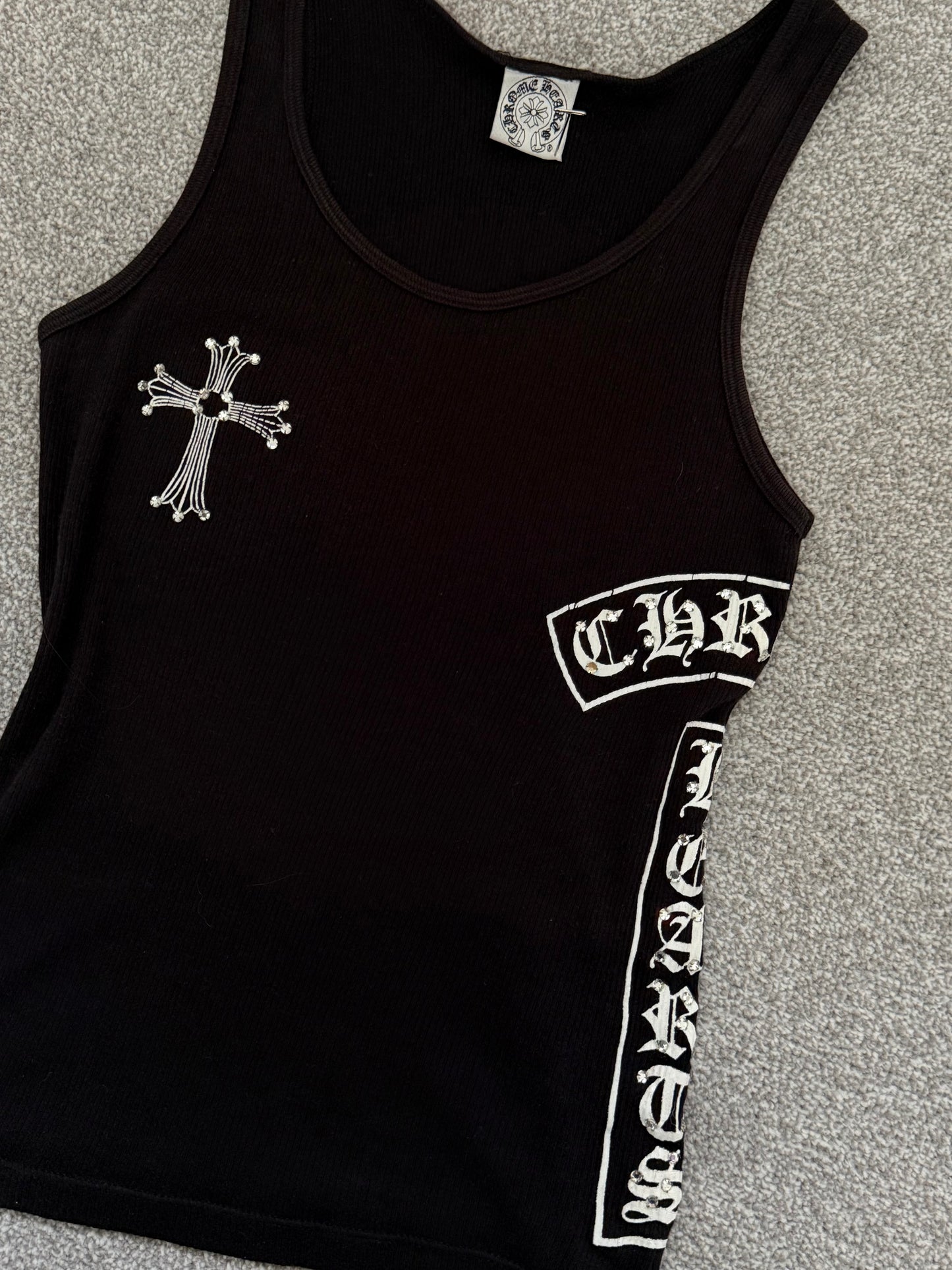 Chrome Hearts Cross Logo Ribbed Tank Top